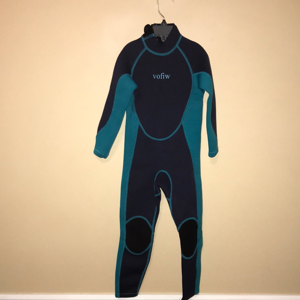 Vofiw Kids’ Teal Navy Blue Beach Swimming Resortwear Vacation Full Body Wetsuit
